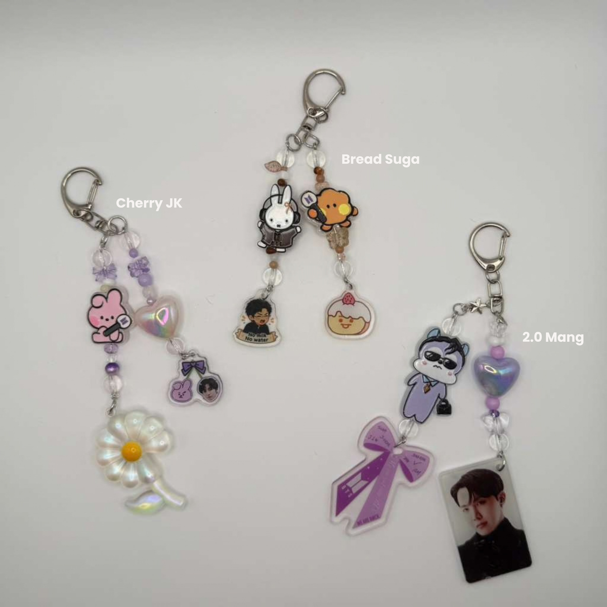 K-pop Inspired Bag Charms & Keychains – Handmade Beaded Charms, Choose Your Style